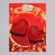 Пакет полиэтиленовый "Сердца из страз" на красной ткани