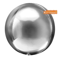 Шар фольгированный Сфера серебро 20 дюймов