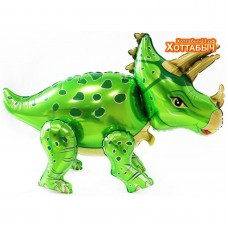 Шар фольгированный Динозавр панцирь зеленый ходячий 36 дюймов