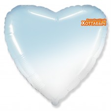 Шар фольгированный Сердце голубой градиент 18 дюймов