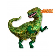 Шар фольгированный Динозавр тираннозавр зеленый 32 дюйма