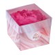 Коробка "Be happy" розовый мрамор прозрачная крышка