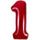 Шар фольгированный 1 Красный 40 дюймов Агура