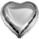 Шар фольгированный Сердце серебро 18 дюймов