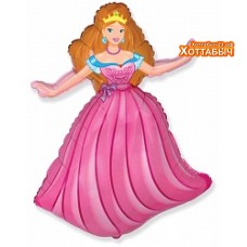 Шар фольгированный Принцесса 39 дюймов розовая
