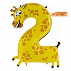 Шар фольгированный 2 жираф 17 дюймов