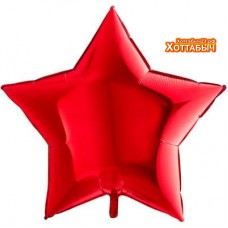 Шар фольгированный Звезда красный 4 дюйма